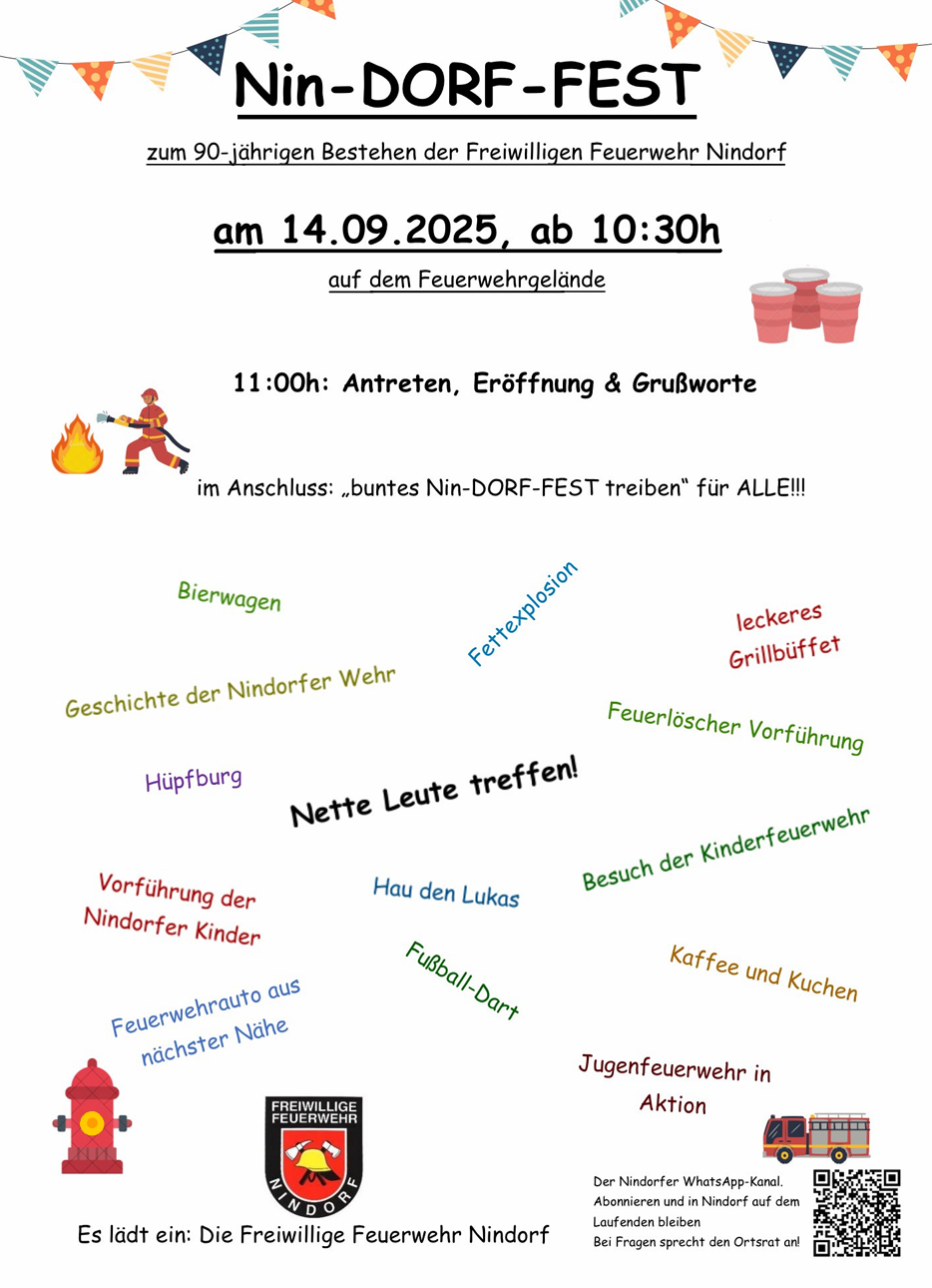 Nin-DORF-FEST – 90 Jahre Freiwillige Feuerwehr Nindorf