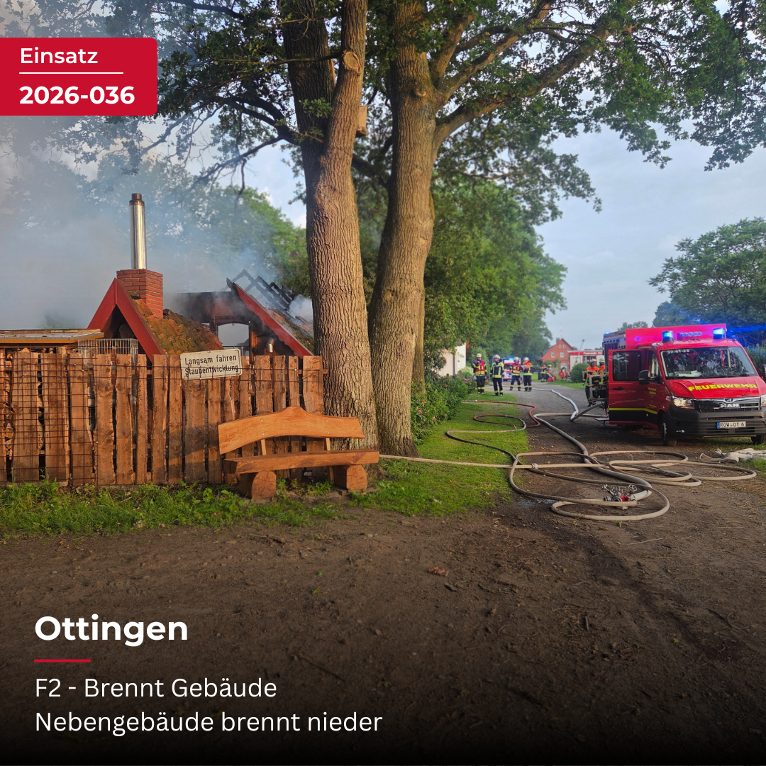 Mehr über den Artikel erfahren Nebengebäude eines Einfamilienhauses in Ottingen brennt vollständig aus