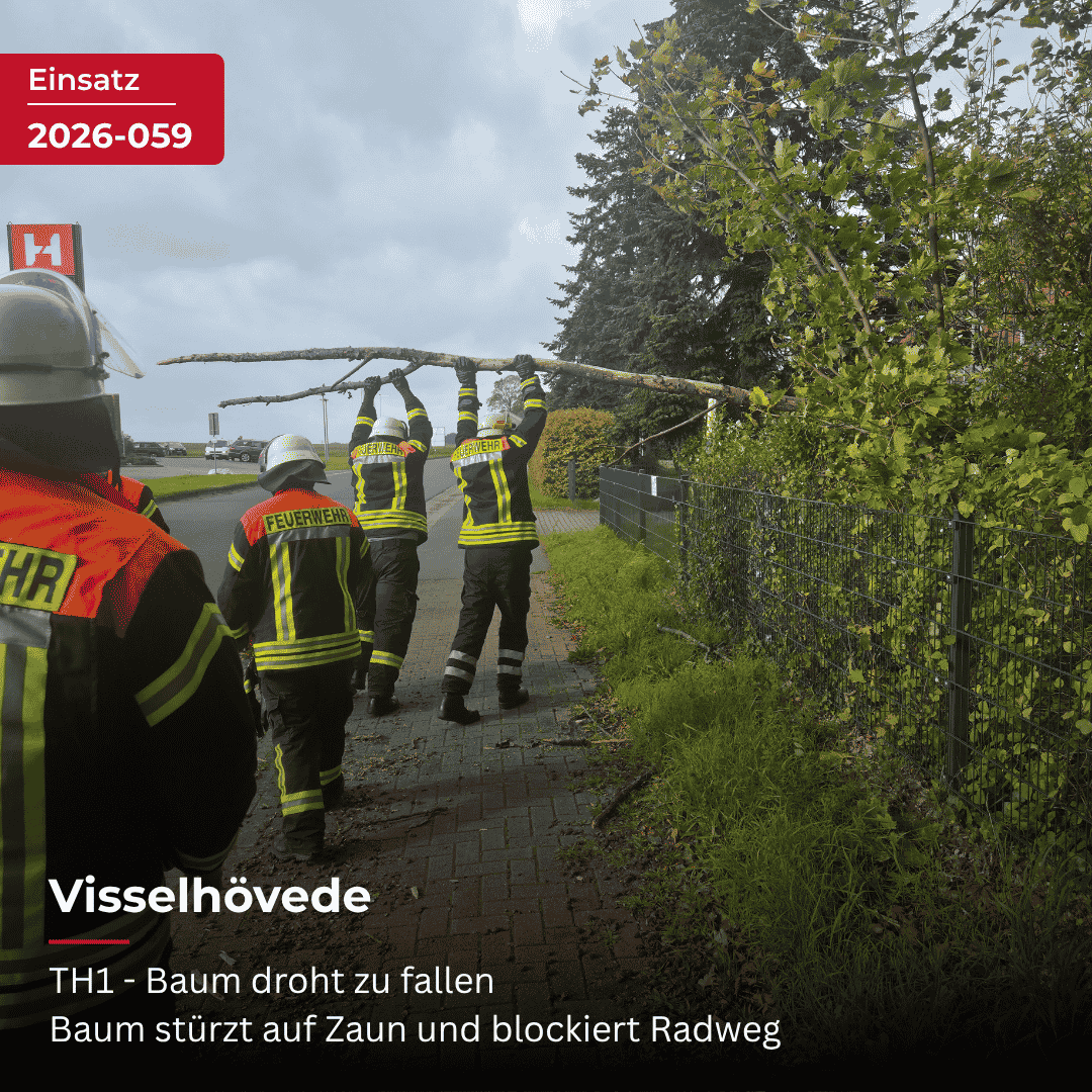 Mehr über den Artikel erfahren Baum stürzt auf Zaun und blockiert Radweg